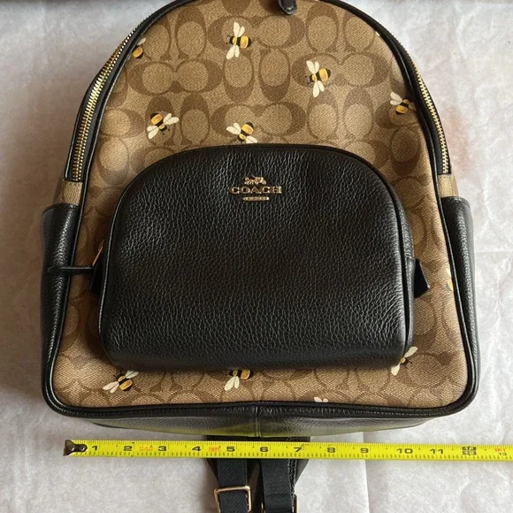 Coach Court Backpack in Signature Canvas with Bee Print Coach Court Backpack in Signature Canvas with Bee Print